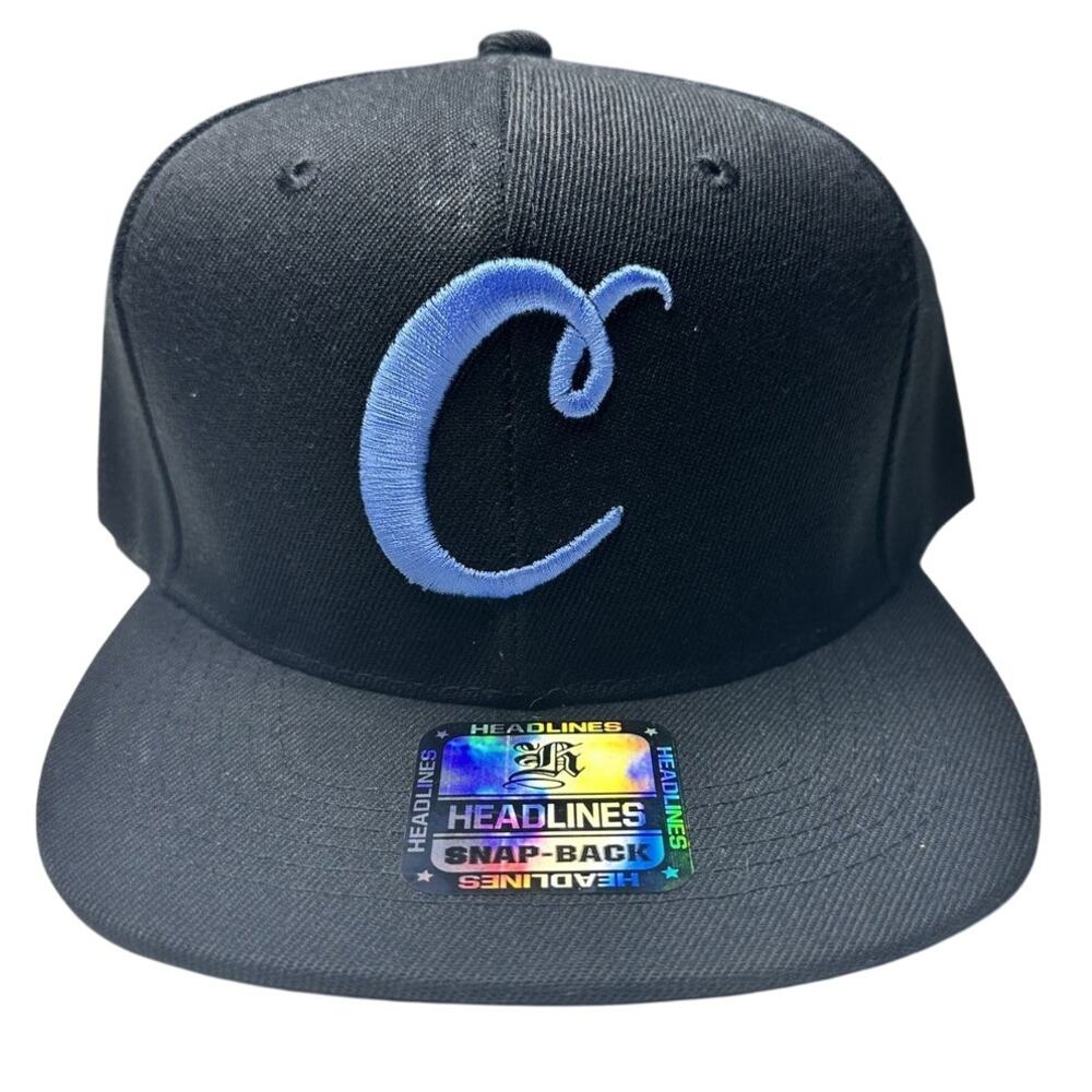 Headlines X Cookies C Embroidered Snapback Black/Blue Men's Hat NEW